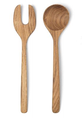 Pair of salad servers oak Kay Bojesen